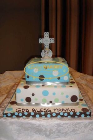 Baptism Cake – 2 Tiered Cross 325