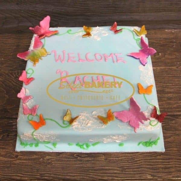 Baptism Cake with Butterflies