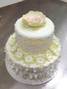 Baptism Cake with Baby in Flower 1209