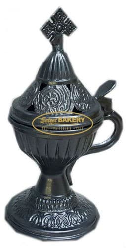 RELIGIOUS INCENSE BURNER - CHARCOAL Incense burners are typical relics in Greek Orthodox homes and churches. They are easy to use and we carry incense and charcoal for use with these burners.