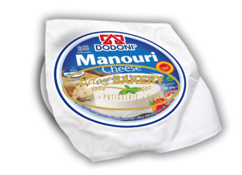 DODONI MANOURI 200g $8 Manouri cheese is a traditional, soft, whey cheese made from 100% Greek sheep and goat milk. With Protected Designation of Origin, this popular cheese is widely used in pastries or drizzled with honey. Its creamy texture and mild taste ideally accompany red wine. The exceptional and delicious DODONI Manouri is available in vacuum packs of 200g.