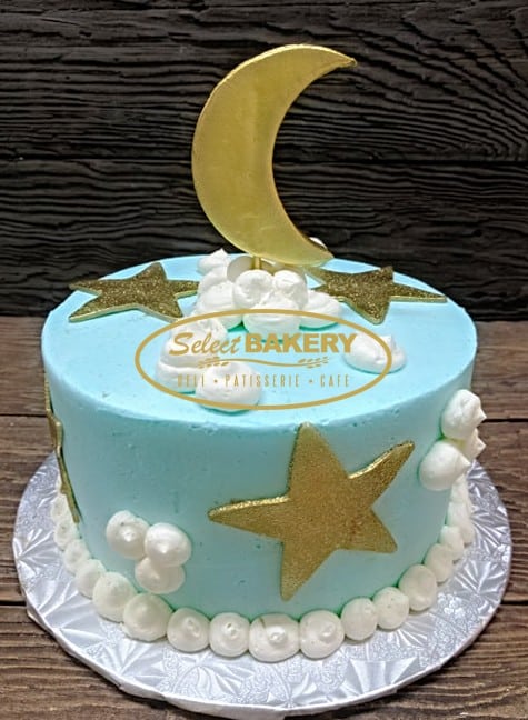 Moon and Stars Cake Baby Birthday